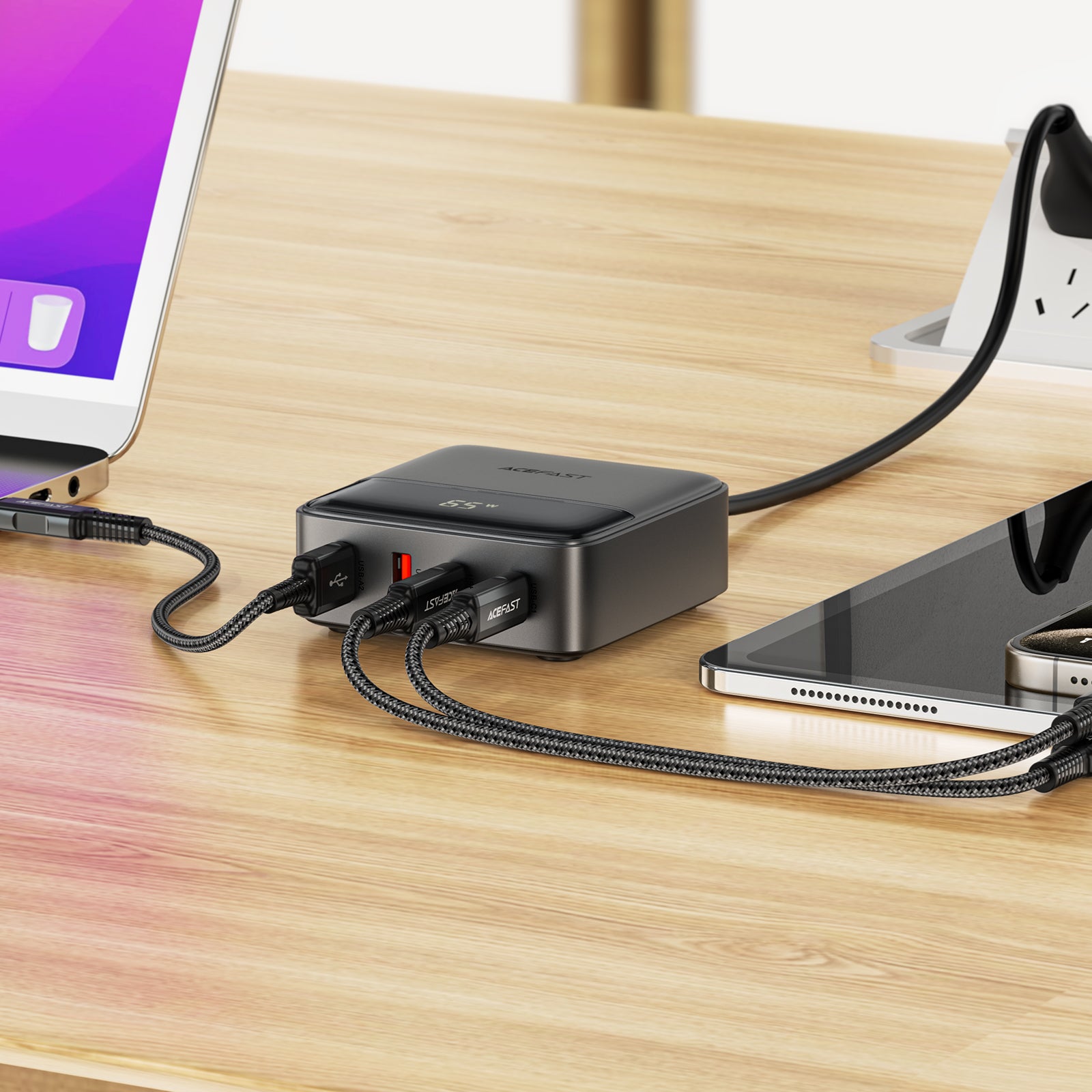 Acefast Z6 PD65W GaN (2*USB-C+2*USB-A) Desktop Charging Hub