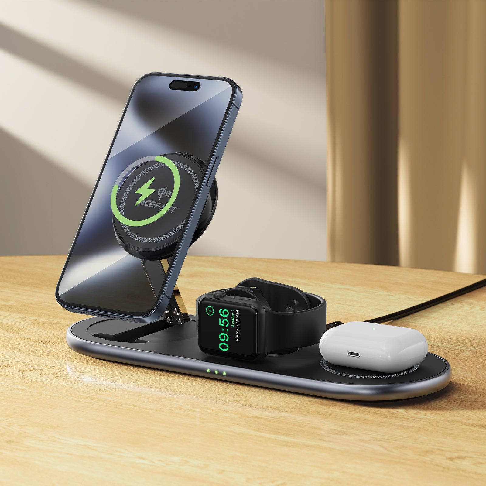 ACEFAST E19 Qi2 Desktop 3-in-1 Wireless Charging Holder