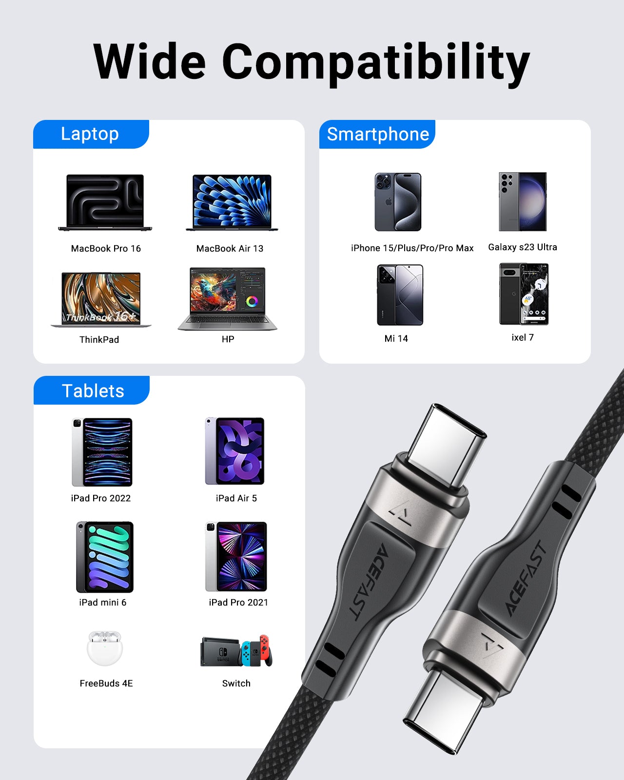 ACEFAST C11-03 USB-C to USB-C Magnetic Charging Data Cable