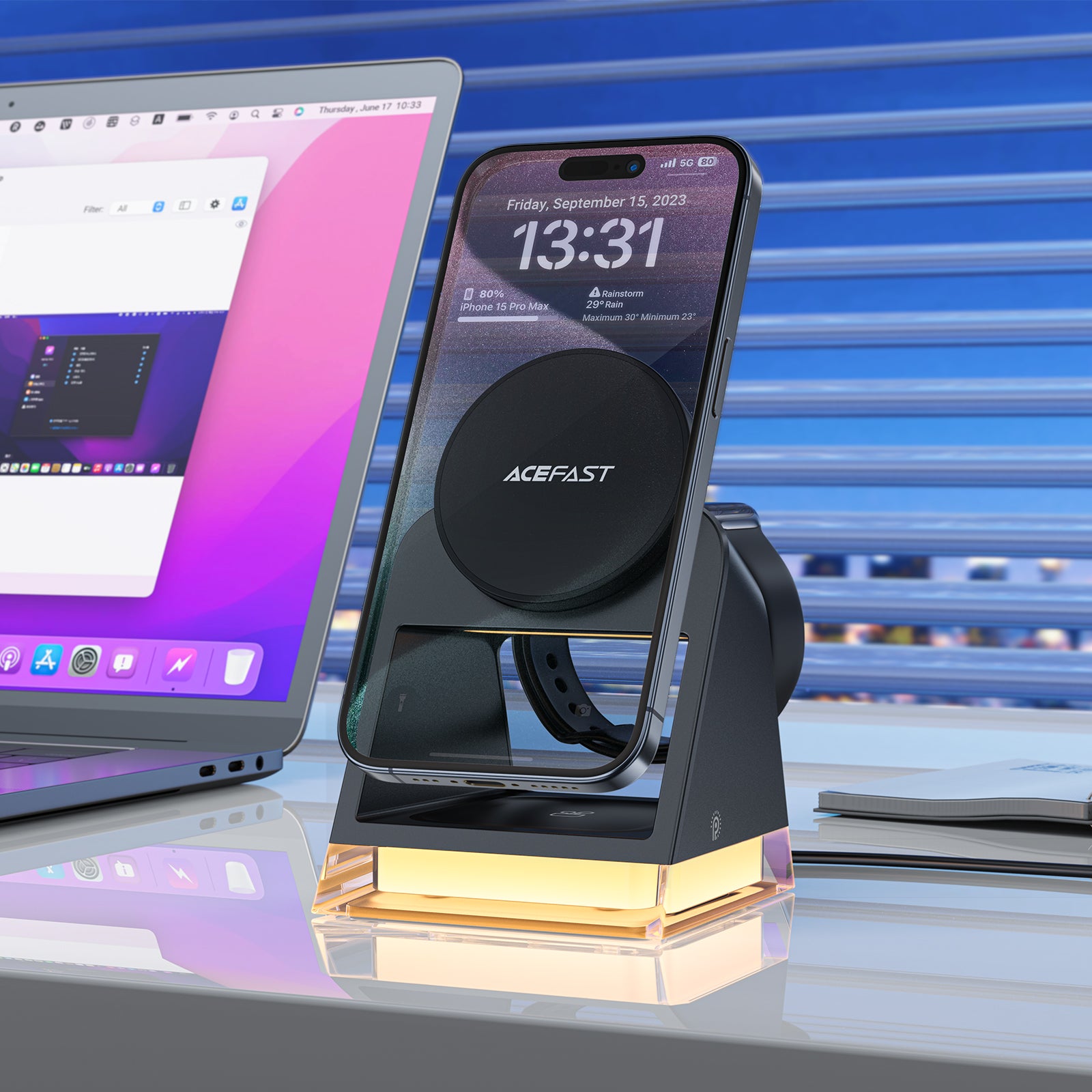 ACEFAST E17 desktop 3-in-1 Wireless Charging Holder