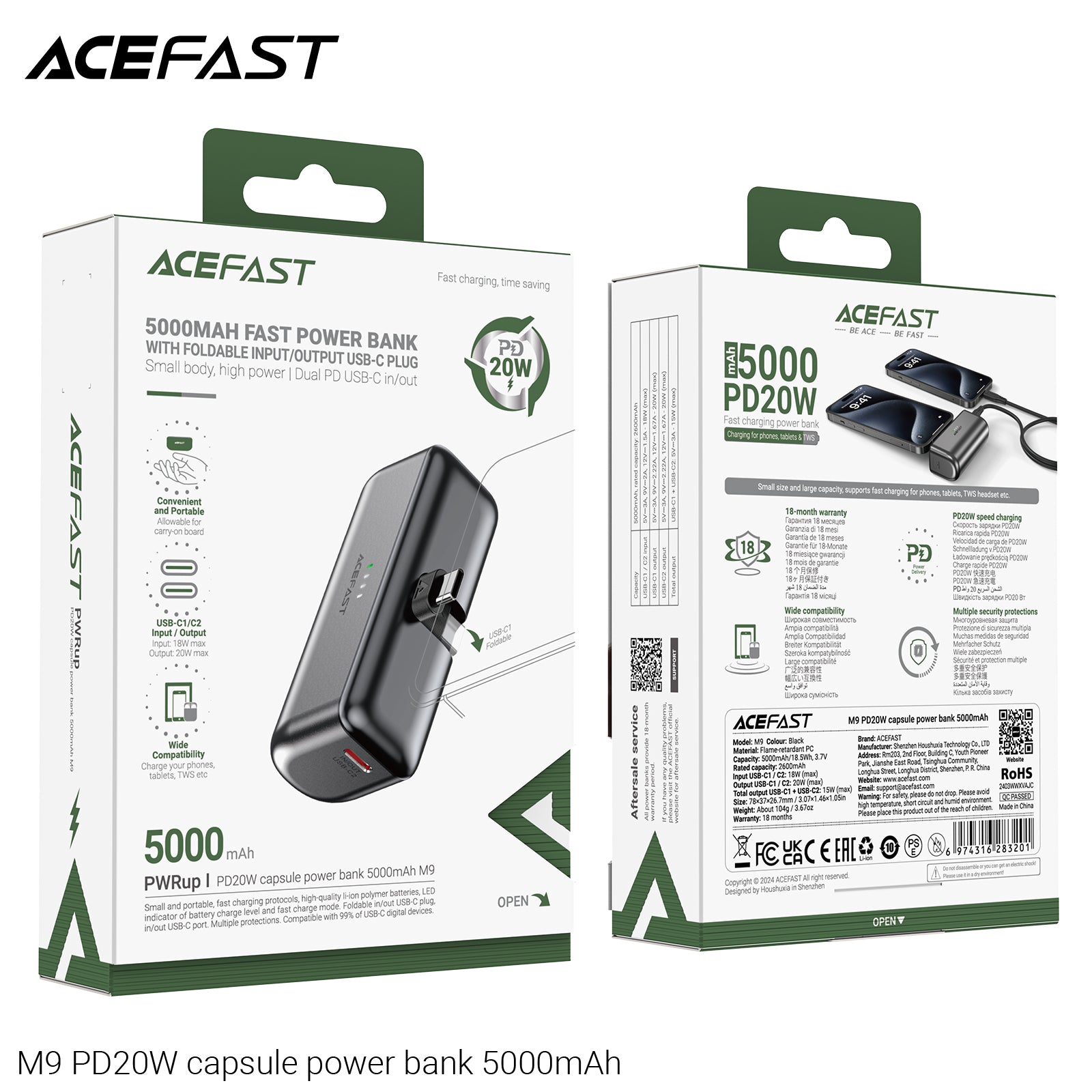 ACEFAST M9-5000 PD20W Capsule Power Bank